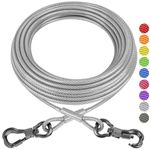 XiaZ 70ft Tie Out for Dogs, Large Dog Runner Cable Up with Locking Carabiner, Up to 250 Pounds, Pet Chain Trolley System for Outside