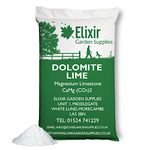 Elixir Gardens Dolomite Lime Fertiliser & Soil Improver | 500g-25kg Bags Available | Magnesium Limestone Dolodust 25kg Bag | Treats up to 500 sq. meters!