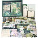 Draupnir Scrapbooking Supplies Kit,Vintage Botanical Aesthetic Scrapbook Kit for Junk Journal, Stationery,Bullet A6 Grid Notebook DIY Scrapbook Birthday Craft Gift for Teen Girl Kid Women