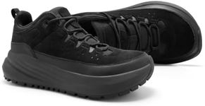 Men's Wide Width Orthopedic Hiking Sneakers, Leather Arch Support Diabetic Shoes, All-Terrain Non-Slip Trail Running Footwear for Pain Relief, Black Size 10
