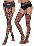 PAPAJIANG 2pcs Tights Sparkle Rhinestone US Size 4-14 Fishnets Stockings High Waist Fishnet Tights Pantyhose, C&c Rhinestone, 4-14