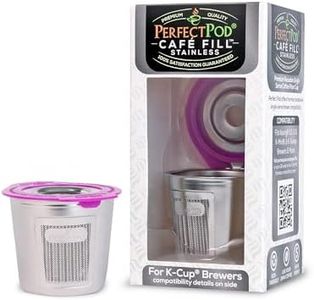 Cafe Fill Stainless Steel by Perfect Pod - Reusable K Cup Coffee Pod Metal Filter, Compatible with Keurig 1.0 2.0 K-Mini K-Slim K-Duo & Other K-Series and Select Models (See Full Compatibility Chart)