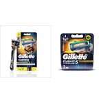 Gillette Flexball Fusion Pro Glide Razor & Flex Ball Manual Shaving Razor Blades - 2 Cartridges