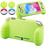 YoRHa Handle Grip Soft Silicone Rubber Protective Cover Case (Apple Green) x 1 and Thumbsticks x 4 for Switch Lite - 9.2019 Slim Model