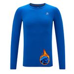 DEVOROPA Youth Boys Compression Thermal Shirt Long Sleeve Fleece Baselayer Soccer Baseball Undershirt Royal Blue M