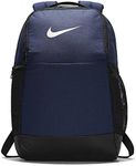 Nike Brasilia Medium Training Backpack, Nike Backpack for Women and Men with Secure Storage & Water Resistant Coating, Midnight Navy/Black/White