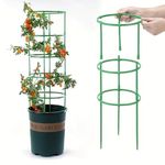 SUNBEET Plant Support 3 Layer Stakes Ring Plastic Plant Cage Holder Flower Pot Climbing Trellis for Tomatoes,Rose, Potted Plants,Clivia, Succulents