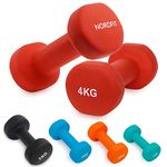 NORDFIT Neoprene Coated Cast Iron Dumbbells for Home Exercise, Pilates, Gym, Cardio, Strength training equipment for men, women & kids, Dumbbell Weights Set in 1kg 2kg 3kg 4kg 5kg Pairs