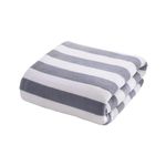 MAXOSHINE Microfiber Towels for Bath Large Size-Super Soft Coral Fleece Bathing Towel with Hook Quick Dry Super Absorbent-Bath Towel for Men and Women-70x140 cm (Grey, Pack of 1)