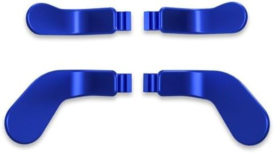eXtremeRate 4 pcs Metallic Blue Stainless Steel Paddles, Replacement Interchangeable Hair Trigger Locks for Xbox One Elite, Xbox Elite Series 2 & Elite 2 Core Controller