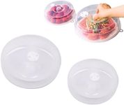 PIDUDU 2 PCS Microwave Cover for Food,Microwave Ventilated Covers,Prevent Splashes, BPA Free,Dishwasher Safe,For Food 28.5cm+17cm