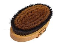 Large Energy/Ionic Body And Massage Brush With Fine Bronze Bristles and Leather Strip Made in Germany, Creates Oxygen On Your skin - Dry Brushing - Body Brush - Exfoliating Brush - Natural Bristle Bath Brush for Removal of Dead Skin, Cellulite Treatment, Improves Lymphatic Functions, Exfoliates, Stimulates Blood Circulation