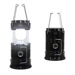 LED Solar Battery Powered Camping Lantern - RUN.SE Portable Telescopic Hand Lamp, Emergency Light for Hurricane Supplies Survival Kits, Operated Lamp, Camping Gear Accessories Essentials