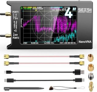 SEESII NanoVNA-H4 Vector Network Analyzer with 32GB Card, Latest V4.4 9KHz-1.5GHz HF VHF UHF 4" Touch Screen Nano Vna h4 Antenna Analyzer Measures Voltage Standing Wave Ratio, Phase,Delay,Smith Chart