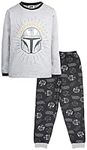 Star Wars - Kids Pyjamas - Grey & Black Long Sleeve Pyjamas With Mandalorian - 100% Cotton Sleepwear - Official Merchandise - 11/12 Years