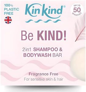 KinKind Barre de shampoing - Barre de shampoing et de gel douche solide Be KIND sans parfum pour cuir chevelu sensible Barre de shampoing naturelle