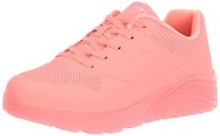 Skechers Girls Uno Ice Casual Shoes Vegan Air-Cooled Memory Foam Cushioned Comfort Insole Coral - 3 UK (310449L)