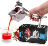 Zulay Fruit Manual Juicer - Sturdy Juice Press Squeezer With Removable Handle, 2 Strainers & 1 Liner - Heavy Duty Hand Juicer For Pressing Lemons, Oranges, Pomegranates, and More