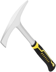 CKJSJ Welding chipping hammer, 27-ounce slag removal tool with forged steel construction and shock-absorbing handle, slag hammer, welder's hammer, rock pick, forged brick hammer. (yellow)