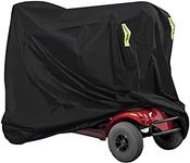 Waterproof Mobility Scooter Cover, Black Waterproof Material Protect Your Wheelchair and Scooter from Rain, Hail Dust, Snow, Sleet and Sun,indoor use