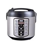 Aroma Housewares ARC-5000SB Digital Rice, Food Steamer, Slow, Grain Cooker, Stainless Exterior/Nonstick Pot, 10-cup uncooked/20-cup cooked/4QT, Silver, Black