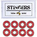 Yellow Jacket Premium Skateboard Bearings, Pro Longboard Bearings, 608, ABEC 11, Racer Red (Pack of 8)