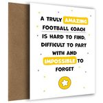 Football Coach Thank You Card - Impossible to Forget - Appreciation Card for Football Coach to Express Thanks to Him or Her - Leaving, Retirement