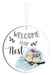 Blue Finch Welcome to Our Home Sign Wooden Front Door Decor Welcome Door Hanger Wall Hanging Sign Board for Front Door (Multi 6)