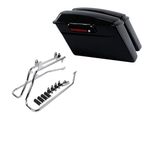TCMT Hard Saddlebags & Liners Carpet Insert + Conversion Bracket Kit Fit For Harley Softail Heritage Deluxe Models 1984-2017 (except for Deuce Model Softail Slim Models)