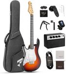 Fesley Left-Handed Electric Guitar: 39" Full Size Beginner Electric Guitar Kit, HSS Pickup, Solid Body Guitar Starter Set with Amplifier, Bag, Strap, String, Cable, FST100L, Sunburst