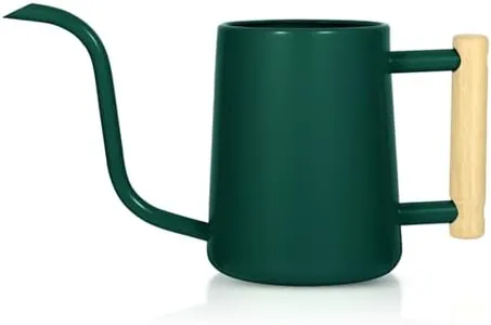 Watering Can Indoor Plants, 35 oz/1000 ml Metal Stainless Steel Watering Can Pot with Long Spout for Indoor House Plants Bonsai Outdoor Garden Flower Decorative (Alpinegreen)