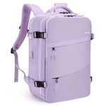 HOMIEE 40L Travel Laptop Backpack, Flight Approved Carry-On 15,6" Laptop Backpack, Travel Luggage Backpack with Charging Port, Purple