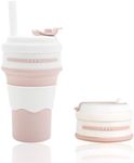 1Pcs Silicone Coffee Cup with Straw