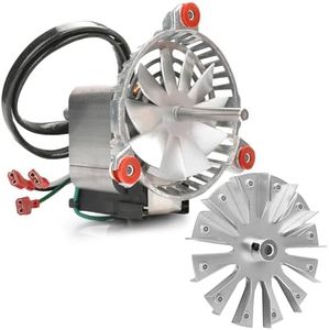 Replacement 3-21-08639 Combustion Blower Motor, for Harman P68 P43 P68 P61 P38 XXV Accentra 52i Advance P35i PC45 Pellet Stoves with 3-20-502221 Double Paddle Fan Blade Replaces Part 3-21-08415