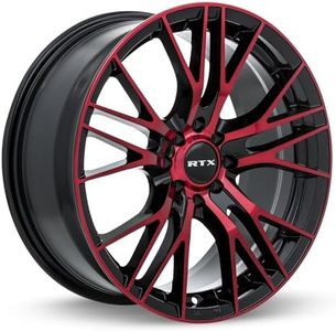 RTX Vertex Alloy Wheel Rim Size 17x7.5 Bolt Pattern 5x114.3 Offset 40 Center Bore 73.1 Black Machined Face Red Clear Center Caps Included Lug Nuts NOT Included (Rim Priced Individually)
