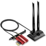 GLOTRENDS WiFi 6E Card with 2-Meter Extension Antenna for Desktop PC, Intel AX210 Chip, 802.11ax, Bluetooth 5.3, Support Windows 11/10/Linux, Support Intel/AMD Motherboard