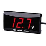 DollaTek Digital Car Voltmeter Gauge for DC 12V Boat Car Motorcycle - Waterproof LED Voltmeter with Red font Display