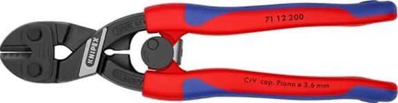 KNIPEX Cobolt Compact Bolt Cutter with Slim Multi-Component Grips 200 mm, 71 12 200