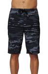 O'NEILL Men's 21 Hyperfreak Divergent Boardshorts - Water Resistant Swim Trunks for Men with Quick Dry Fabric and Pockets, Black | Hyperfreak Divergent, 36