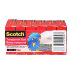 Scotch Tape Transparent Tape, 19mm Wide X 32.9M, 6 Rolls