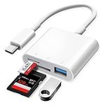 USB C SD Card Reader, Oyuiasle USB C to SD Card for iPad/Mac/Laptop, Trail Camera USB-C/Type C Memory Card Adapter for iMac, iPad Pro/Air/Mini, MacBook Pro/Air, Galaxy, MicroSD/SD