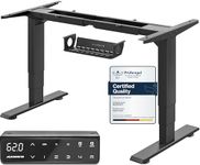 MAIDeSITe Height Adjustable Electric Standing Desk Frame Dual Motor Heavy Duty Steel Stand up Desk with Automatic Memory Smart Keyboard (3 Stage|Dual Motor, Black) T2 Pro Plus
