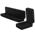 Divono 2pcs Velvet Jewelry Boxes, Jewellery Gift Boxes,Velvet Bangle Gift Box with Lids, Black Necklace Case for Engagement Wedding Christmas Mothers Day Gifts （Large Pendant Box +Long Chain Box