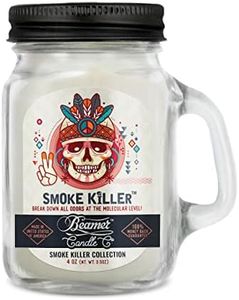 Beamer Candle Co. - Smoke Killer Candle – Clean Fresh Scent with Light Floral Notes - Odor Eliminating - High Fragrance - Small 4oz Mason Jar - 22 Hour Burn Time