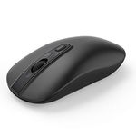 Rechargeable Wireless Mouse, 2.4G & Bluetooth Mouse Slim Portable Cordless Ergonomic Mouse for Laptop, PC, Computer, Windows Android OS Tablet (Black)