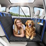 Tivray Dog Car Seat Cover for Back Seat, Back Seat Extender for Dogs with Hard Bottom Holds 330lbs Waterproof Back Seat Pet Cover for Dogs with Mesh Window, Dog Hammock for Car, Small Truck, SUV