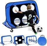 Suewidfay Football Goals for Kids, 4 in 1 Foldable Pop Up Football Goals with Carry Bag Football Goal Posts Portable Football Net Soccer Net Indoor & Outdoor Football Training for Boys Girls