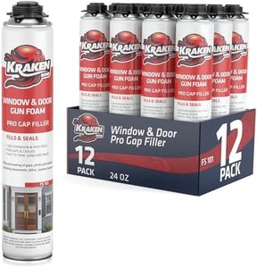 KRAKEN BOND Pro Gap Filler - Low Expansion, Gaps & Cracks Foam Spray Sealant with Gun Use for Window & Door | Gun NOT Included | 24 Oz. | Case of 12