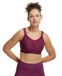 Jockey MI11 Women's Wirefree Non Padded Microfiber Elastane Stretch Full Coverage Performance Sports Bra with StayDry Treatment_Grapewine_34C