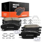 A-Premium Front and Rear Ceramic Disc Brake Pads Set Compatible with Select Ford, Lincoln, Mazda and Mercury Models - Fusion 2006-2012, MKZ 2007-2012, Zephyr 2006, 6 2006-2013, Milan 2006-2011, 8 Pcs